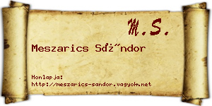 Meszarics Sándor névjegykártya
